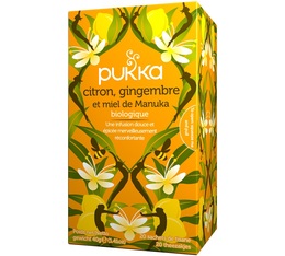 Kräutertee Zitrone, Ingwer und Manuka Honig bio - 20 Teebeutel - Pukka