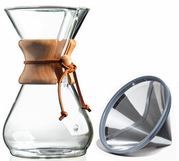 Chemex Kaffeebereiter 8 Tassen mit Dauerfilter Able Kone