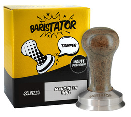 Tamper 57,3 mm mit Präzisionsgriff aus dunklem Holz Baristator