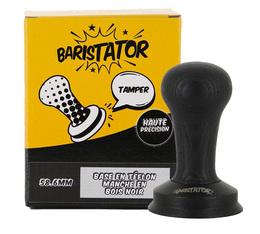 Tamper 58,6 mm Basis aus Teflon und Holzgriff schwarz - Baristator