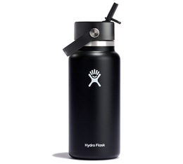Hydro Flask Thermosflasche Wide Mouth Flex Straw Cap schwarz 0,94 L