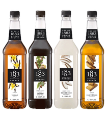 Maison Routin 1883 Set mit 4 Sirups Vanille - Chai-Tee - Kokosnuss - Lebkuchen 4 x 1 L