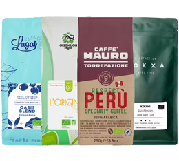MaxiCoffee - Kaffeebohnen - Bio-Probierset, in Europa geröstet -  4 x 250 g
