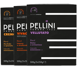 Pellini - gemahlener Kaffee - Probierset- 3 x 500 g