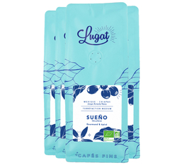 Cafés Lugat - Bio Mexiko - Sueño - entkoffeinierter gemahlener Kaffee 4 x 250 g 