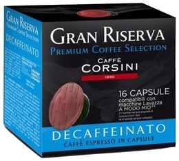 Caffè Corsini- Gran Riserva Decaffeinato- Kapseln kompatibel A Modo Mio Lavazza - 16 Kapseln