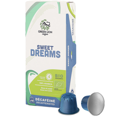 10 Nespresso* Original kompatible Kapseln Sweet Dreams entkoffeiniert Bio – GREEN LION COFFEE