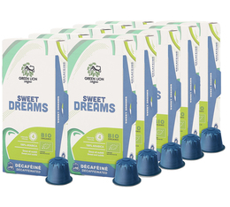 100 Nespresso* Original kompatible Kapseln Sweet Dreams entkoffeiniert Bio – GREEN LION COFFEE
