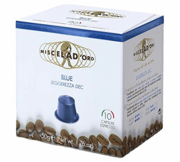 10 Nespresso* Original kompatible Kapseln Blue Leggerezza entkoffeiniert – MISCELA D'ORO