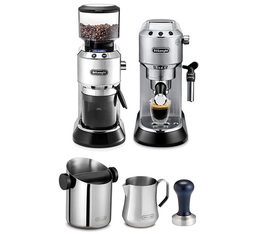 DeLonghi Barista-Set ECKG6821.M Siebträgermaschine Dedica und Kaffeemühle + Zubehör