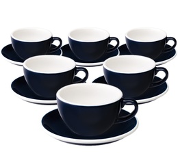 Loveramics Set mit 6 Cappuccinotassen EGG mit Untertassen denim - 200 ml