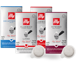 Illy - Kennenlernset 4 Sorten italienischer Espresso - 72 ESE Pads
