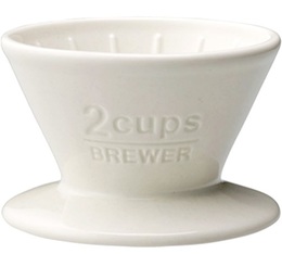 Kinto - Dripper SCS-02-BR konisch aus Porzellan 2 Tassen weiß
