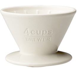 Kinto - Dripper SCS-04-BR konisch aus Porzellan 4 Tassen weiß