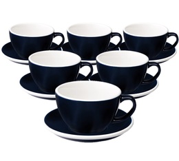 Loveramics Set mit 6 Latte-Tassen EGG mit Untertassen Denim -300 ml