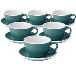 Loveramics Set mit 6 Latte-Tassen EGG mit Untertassen Teal -300 ml