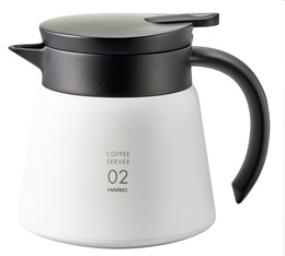 Thermoskanne V60 550 ml Edelstahl doppelwandig weiß - HARIO