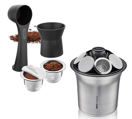 Kit: wiederbefüllbare Nespresso* Original kompatible Kapseln + Kaffeesatzbehälter Conscio – GEFU
