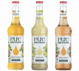 Pure by Monin Set konzentrierte Fruchtsirupe - Mango, Zitrone, Pfirsich 3 x 0,7 L