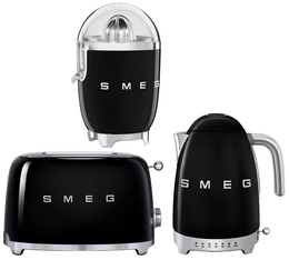 Smeg Frühstücksset Toaster - Zitruspresse - Wasserkocher schwarz