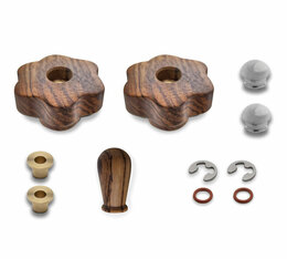 Lelit Drehknöpfe-Set aus Zebrano-Holz für Lelit Mara PL62X und Bianca PL162T 