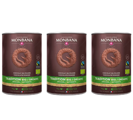 Monbana -Trinkschokolade Bio Max Havelaar für Geschäftskunden 3 x 1 kg