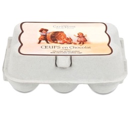 Café-Tasse - Mini-Schachtel mit 6 Eiern - dunkle Schokolade mit Praliné 78 g 