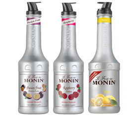 Monin Set Fruchtpüree Himbeer Passion Yuzu -3 x 1 L