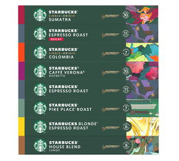 Starbucks - Probierset 8 Sorten - kompatibel mit Nespresso* Original - 80 Kapseln