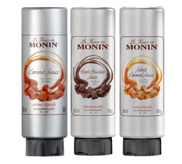 Monin Topping 3-er Set Karamell, Zartbitterschokolade, Salzkaramell 3 x 0,5 L