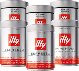 Illy – gemahlener Kaffee – Probierset Classico & Intenso – 6 x 250 g