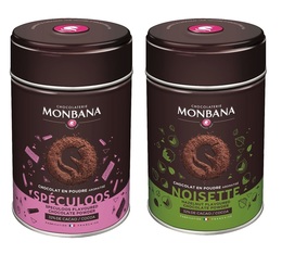 Monbana - Set mit Trinkschokolade aromatisiert Nuss und Spekulatius 2 x 250 g