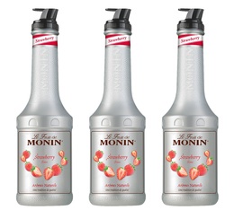 Monin Fruchtpüree Erdbeere für Geschäftskunden - 3 x 1 L