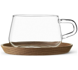 Tasse transparent mit Untertasse aus Bambus - 300 ml Viva Scandinavia