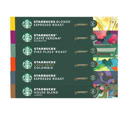 Probierset 60 Nespresso* Original kompatible Kapseln 6 Sorten – STARBUCKS