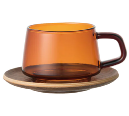 Kinto Sepia Mug Tasse Amber 270 ml mit Untertasse