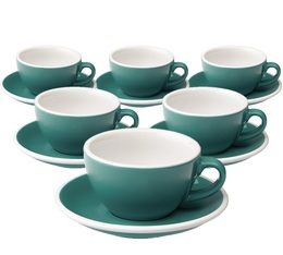 Loveramics Set mit 6 Cappuccinotassen EGG mit Untertassen Teal - 200 ml