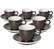 Loveramics Set mit 6 Espressotassen EGG mit Untertassen braun- 80 ml