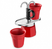 Bialetti Mini Express Espressokocher 2 Tassen Rot Aluminium Moka Set Coffee Maker Camping 